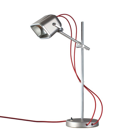 "Mob" Table Lamp // Grey + Red Cord
