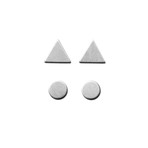 Triangle + Circle Studs Set // Silver