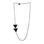 Matte Black Asymmetrical Arrow Necklace