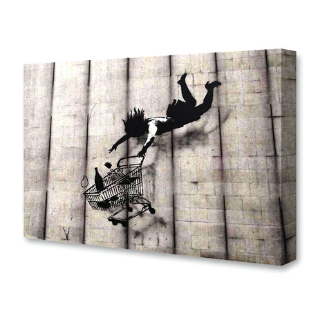 Flying woman with shopping cart by banksy 1024x1024 medium
