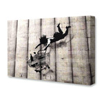 Flying Woman With Shopping Cart by Banksy (26" x 18")