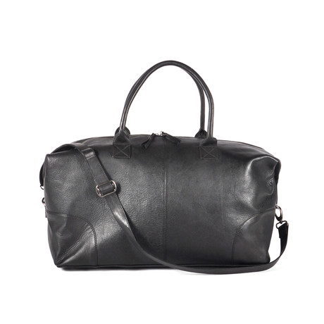 Leather Weekender Bag // Black