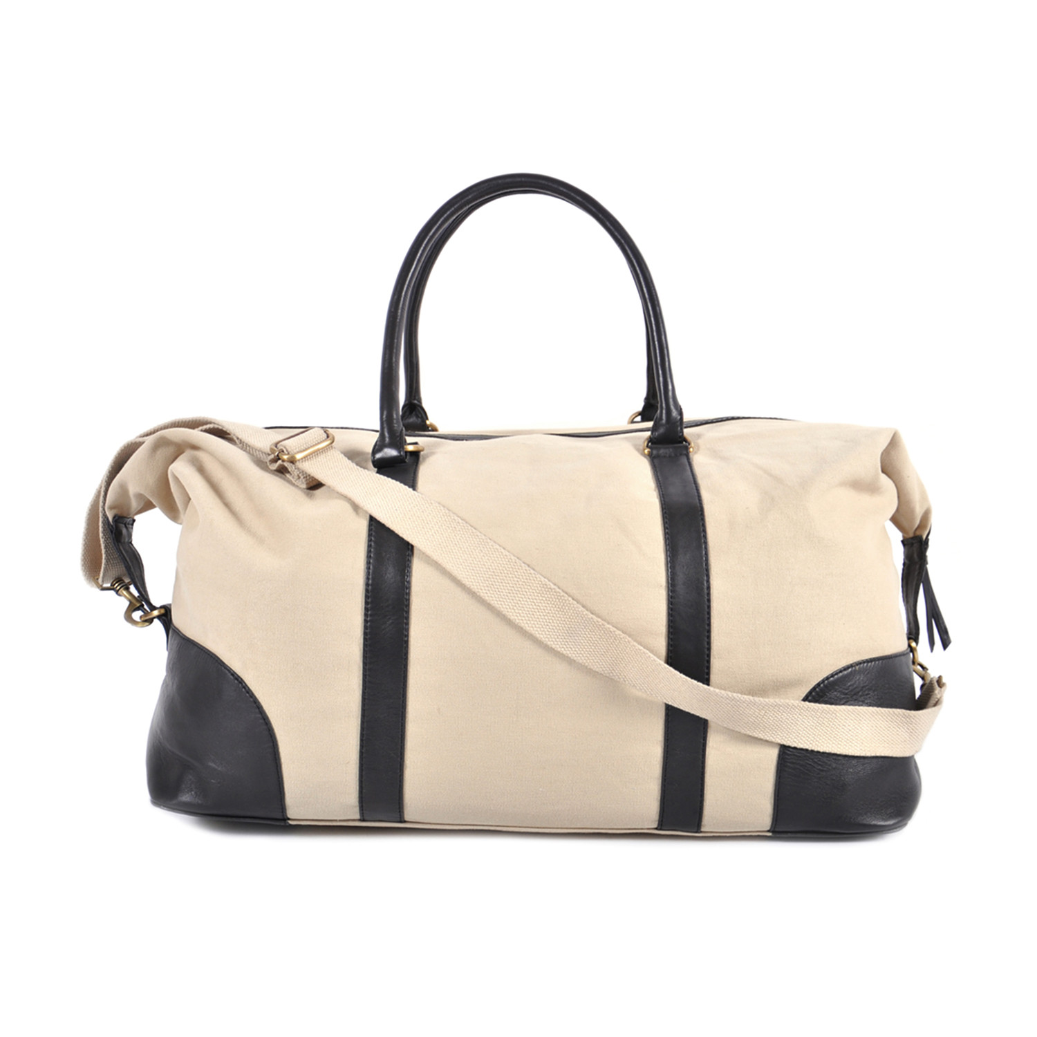 Canvas & Leather Weekender Bag // Natural + Black - Found Object - Touch of Modern