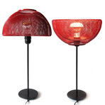 Moire Light // Table Lamp (Black Base, Red Shade)