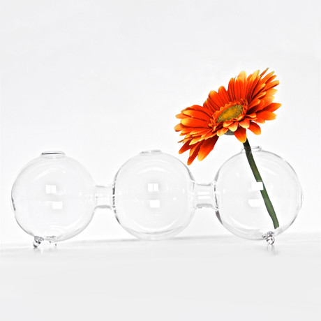 Triple Glass Globe Vase