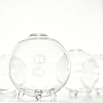 Glass Bubble Ball Vase Pair