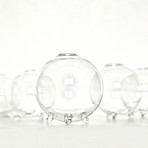 Glass Bubble Ball Vase Pair
