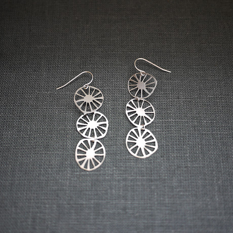 Pinwheel Chain Earring // Steel