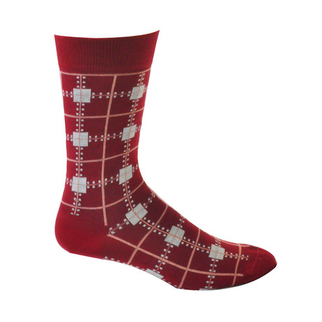 Walking on Square Sock (Red)