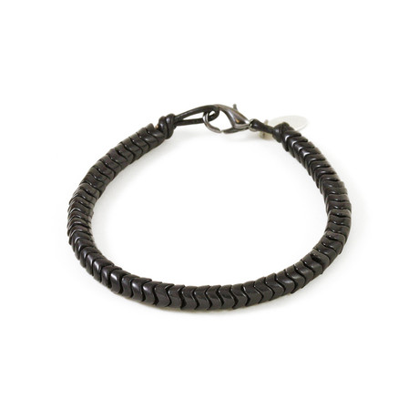 Black Snake Glass Bracelet (XL – 9”)