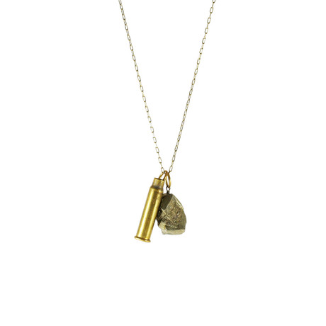 Fool's Gold + Bullet Necklace