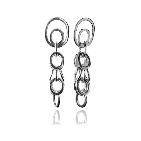 Small Circle Cluster Drop Earrings