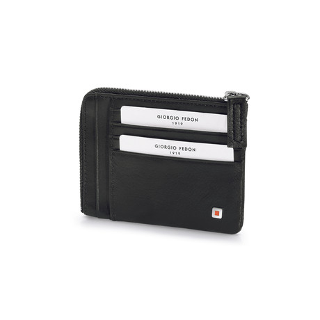 British 8-Card Zip Wallet (Black)