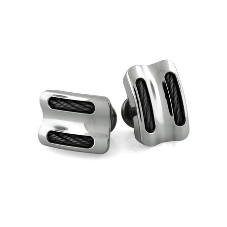 Parallel Steel & Cable Cufflinks