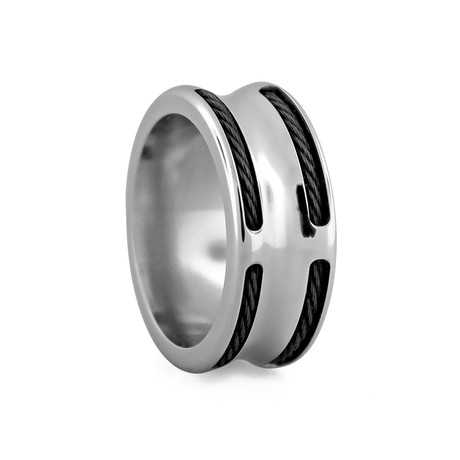 Parallel Steel & Cable Ring (Size 9)