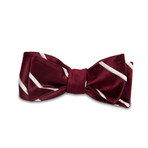 Magnetic Bow Tie // Rose Red Satin Dotted and Stripe Reversible