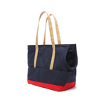 Canvas Pet Tote // Navy & Red (Large)
