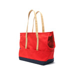 Canvas Pet Tote // Red & Navy (Large)