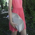 XXL Clutch // Grey + Rose Metallic