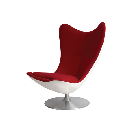 Glove Chair // White Shell + Red Felt