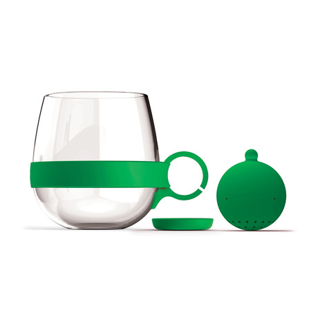 Tea Ball Glass Mug Set // Mint Green