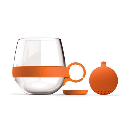 Tea Ball Glass Mug Set // Mango