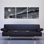 Moonrise Over the Brooklyn Bridge (20"W x 20"H)