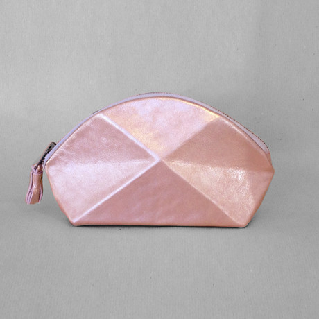 Pyramide Cosmetic Bag // Metallic Pink