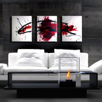 Level Coffee Table With Fireburner (Black Textured)