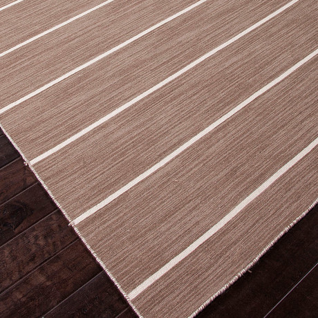 Flat-Weave Wool Cape Cod Rug // Brown (5' x 8')