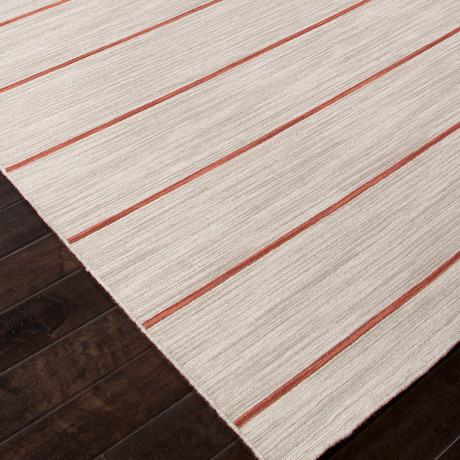 Flat-Weave Wool Cape Cod Rug // White (5' x 8')