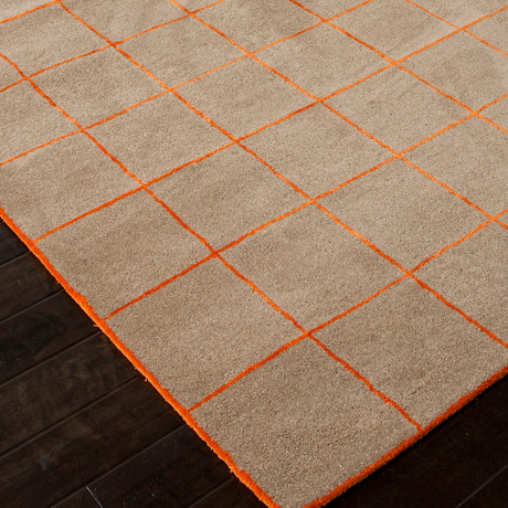 Hand-Tufted Wool // Art Silk Boxed In Rug (2' x 3')