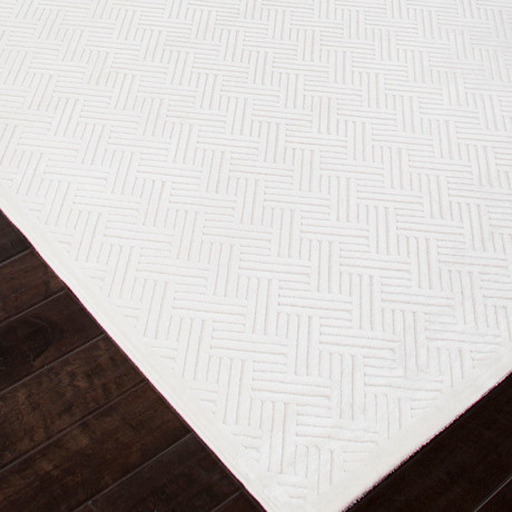 Fables Area Rug // White + White Sand (5' X 7.6')