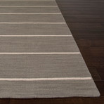 Flat-Weave Wool Cape Cod Rug // Gray (2.6'L x 8'W)