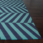 Stripe Pattern Rug // Blue & Violet (3.6' x 5.6')
