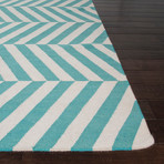 Stripe Pattern Rug // Blue & Ivory (3.6' x 5.6')