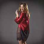 Deco Lace Robe // Red (Large)