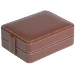 Voyageur 3 Watch and Accessories Case // Brown Leather