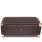 Brown Leather 4 Watch Studded Case // Brown Leather
