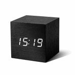 Cube Click Clock // Black (Blue LED)