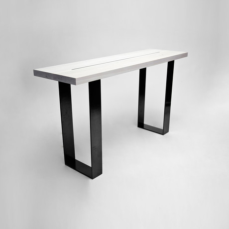 TL Console Table (Black Matt Steel & White Wash Ash)