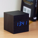 Cube Click Clock // Black (White LED)