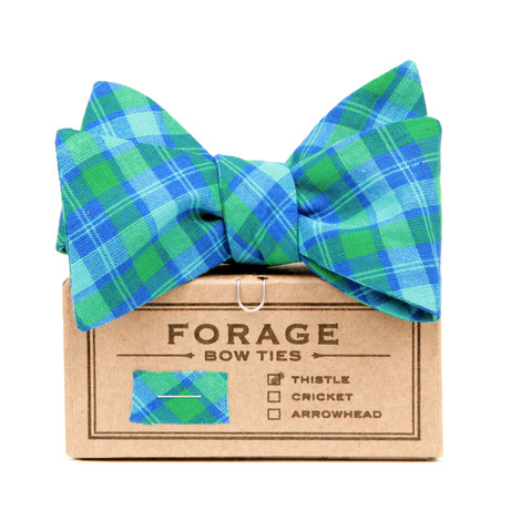 Teal Plaid Bow Tie // Thistle