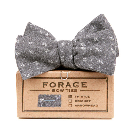 Grey Floral Bow Tie // Thistle