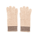 Cashmere Blend Glove // Stripes (Black + Light Heather Grey)