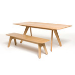 Slab Bench Natural Lacquered oak