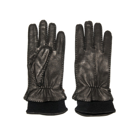 Deerskin Glove With Knitted Cuff (8)