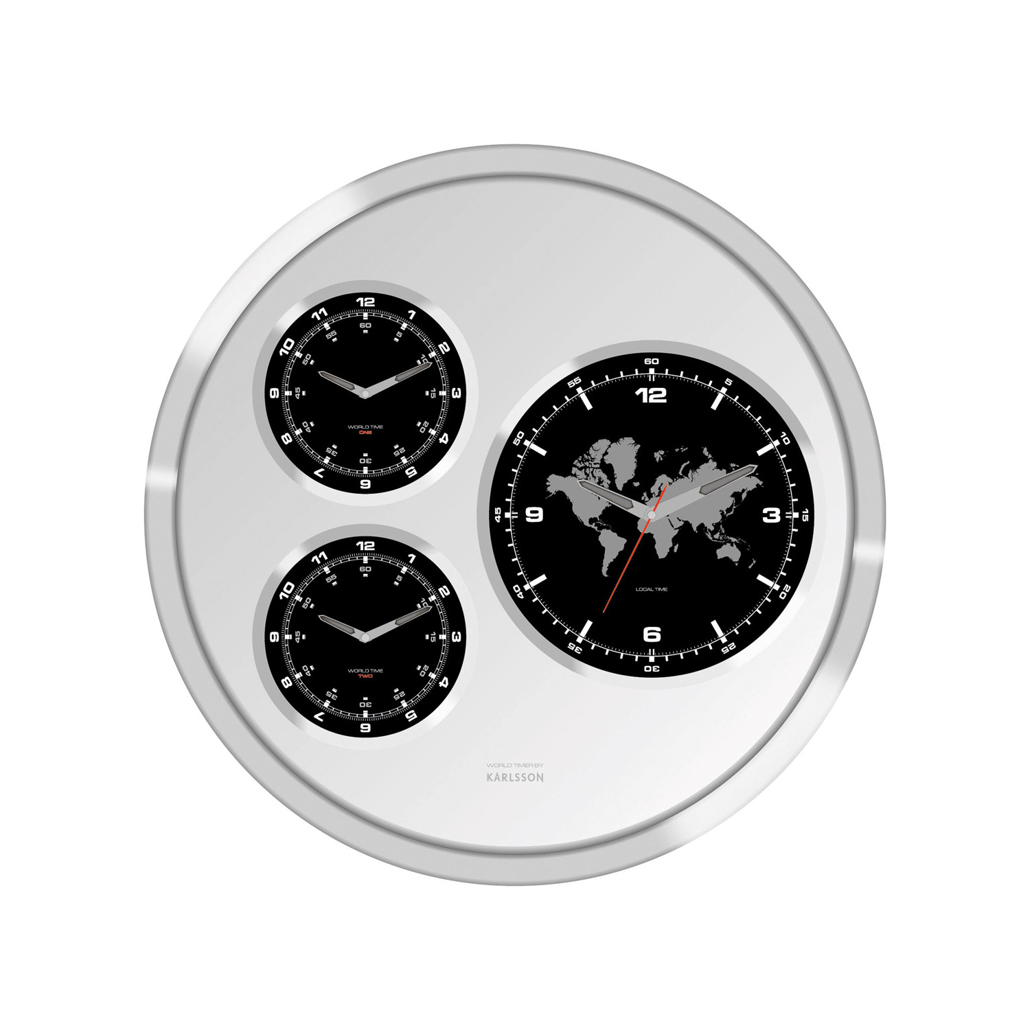 Wall Clock Big Tic World Time Black Karlsson Touch Of Modern