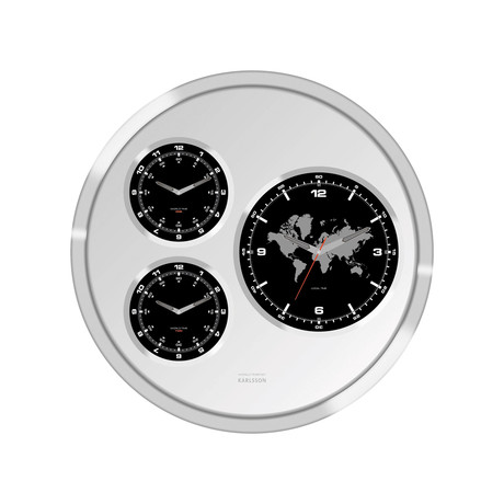 Schurend moeilijk Bewonderenswaardig Wall Clock Big Tic World Time // Black - Karlsson - Touch of Modern