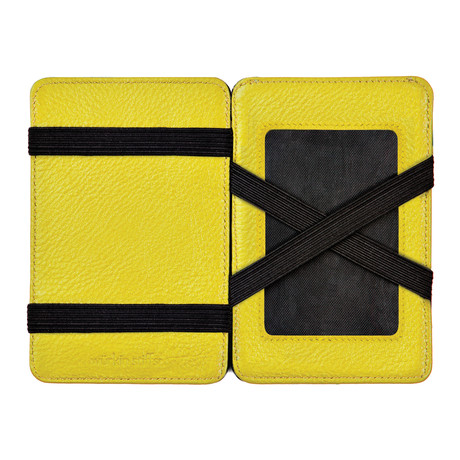 RFID Leather Magic Wallet (Yellow)